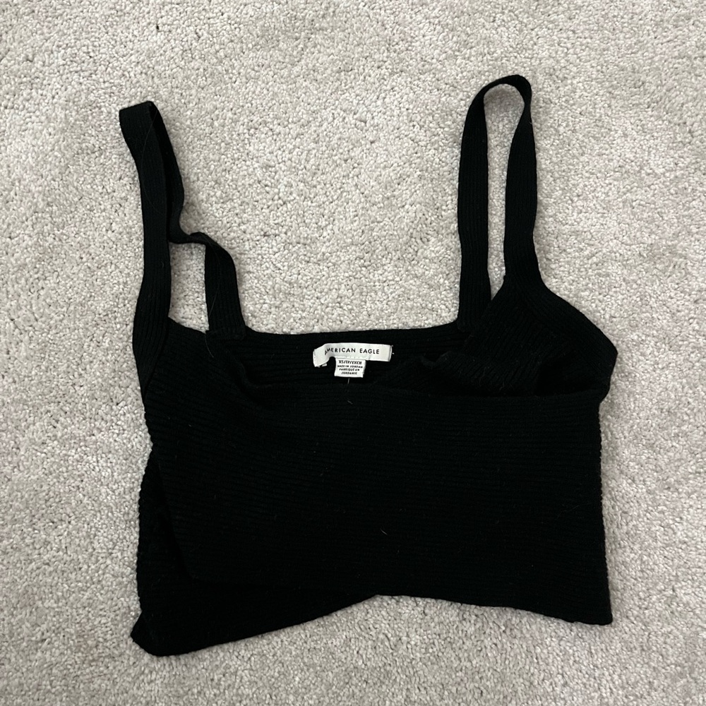 American Eagle Outfitters Black Ribbed Tank Top